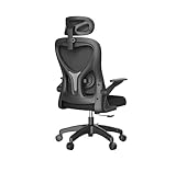 TBSZCM Ergonomischer Bürostuhl, Chefsessel, Netzstoff, bequem, ergonomisch, Computer, Büro, Zuhause, Arbeitszimmer, Drehstuhl (Farbe: schwarzer Rahmen, schwarzes Netz), interessanter Lauf nach vorne