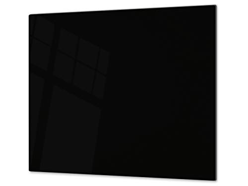 Concept Crystal Kochplattenabdeckung Stove Cover und Schneideplatten Single mit 60 x 52 cm und Double - Zwei Bretter mit 30 x 52 cm D17 Schwarz-Weiß-Serie: Black