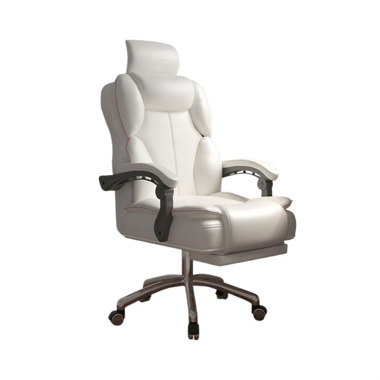 Zhaoj24-05 Bürostuhl Ergonomischer Home Comfort Gaming-Stuhl mit hoher Rückenlehne, sitzender Hebe-Sessel, Schlafzimmer-Drehstuhl, Sofa-Sitz, Bürostuhl Schreibtischstuhl(Weiß)