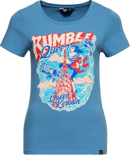 Queen Kerosin Damen T-Shirt | Rockabilly | Rockabella | 50S | Slim Fit | Front-Print | Retro | Vintage | Hot Rod | Rock'n'roll | Comic Art | 1950 | Rebel Rumble Queen