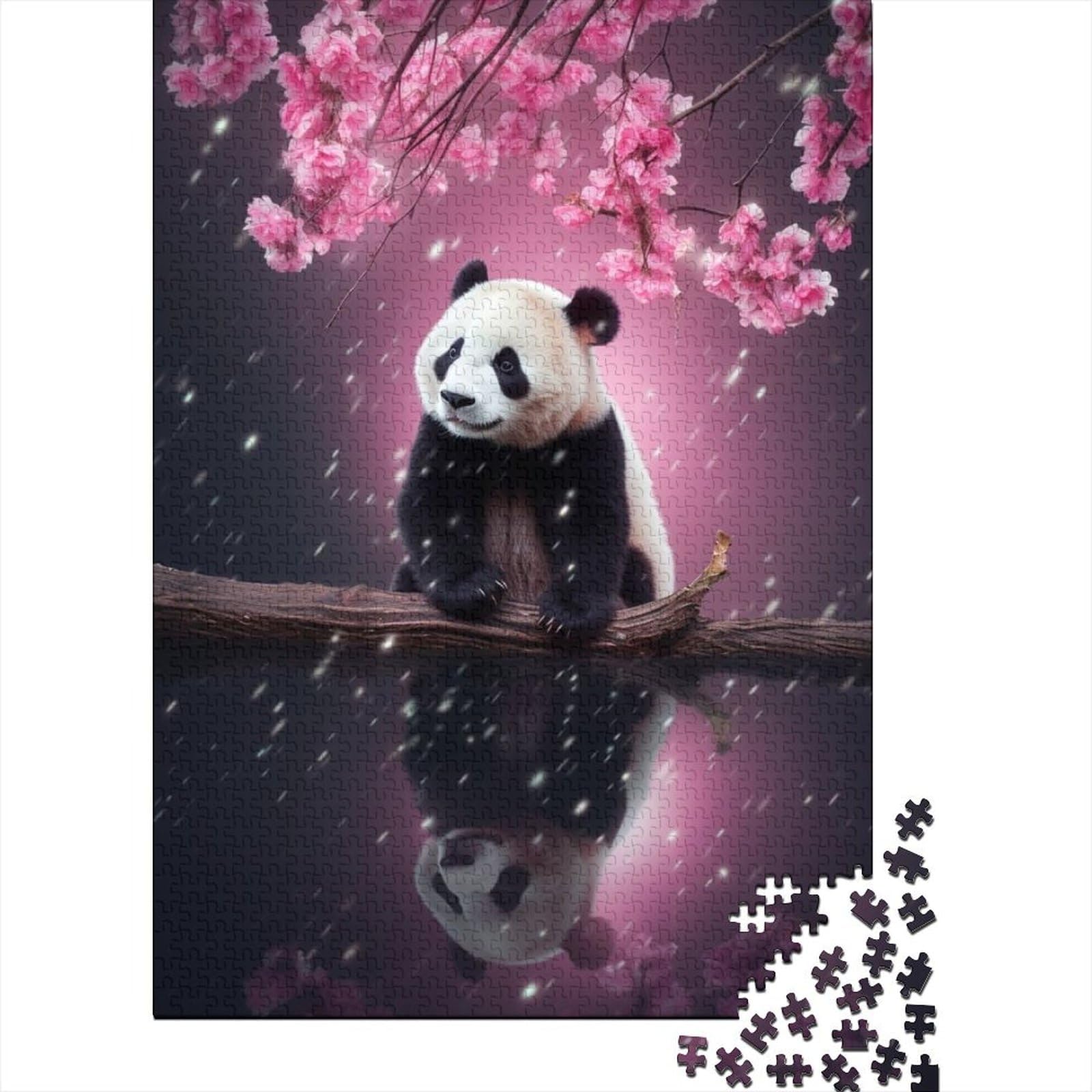 1000-teiliges Puzzle für Erwachsene Teenager. Panda-Holzpuzzle für Erwachsene ganze Familie und die (Größe: 75 x 50 cm)