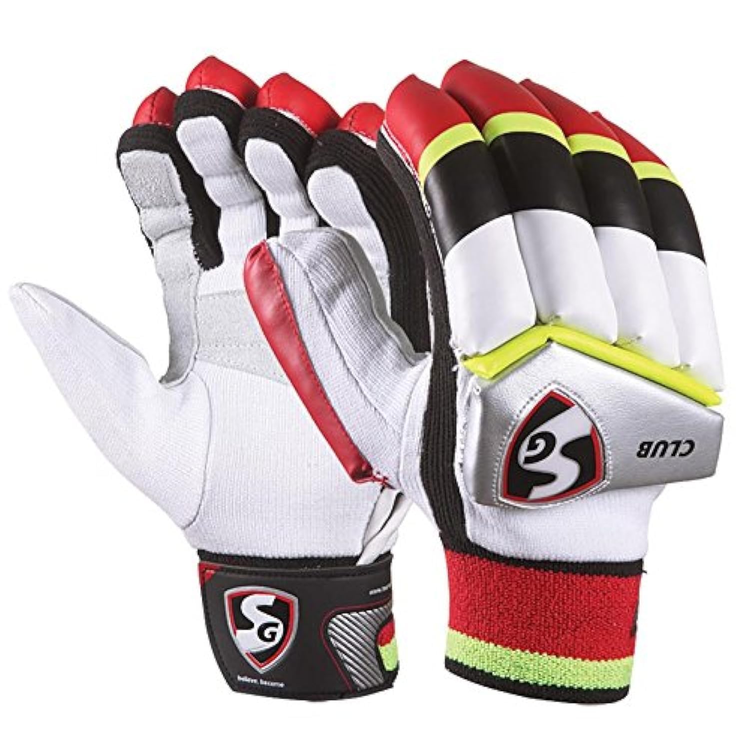 SG Batting Gloves Club | LH, Junior Size, Multicolor | Professional Grade Padded Gloves | Superior Finger Protection | Comfortable & Durable Wicketkeeper Gloves for Junior Cricketers