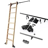 Rollleiter-Hardware-Kit für Bücherregal (Keine Leiter), Bibliotheks-Schiebeleiter-Hardware, schwarzes Rundrohr, mobiles System, Verlängerungsschiene/Schiene, 3,3 ft-20 ft (Size : 3.3ft/100cm