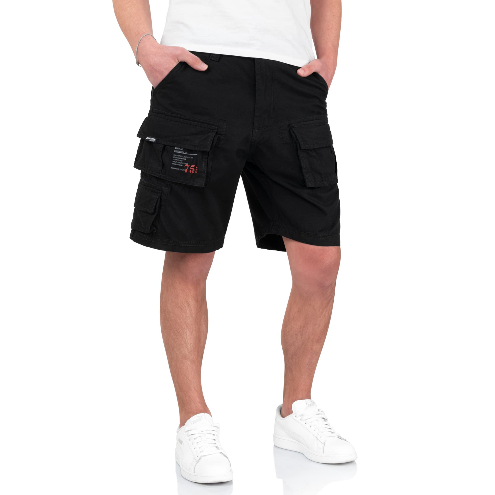 Surplus Raw Vintage Herren Cargo Trooper Shorts, schwarz, XL