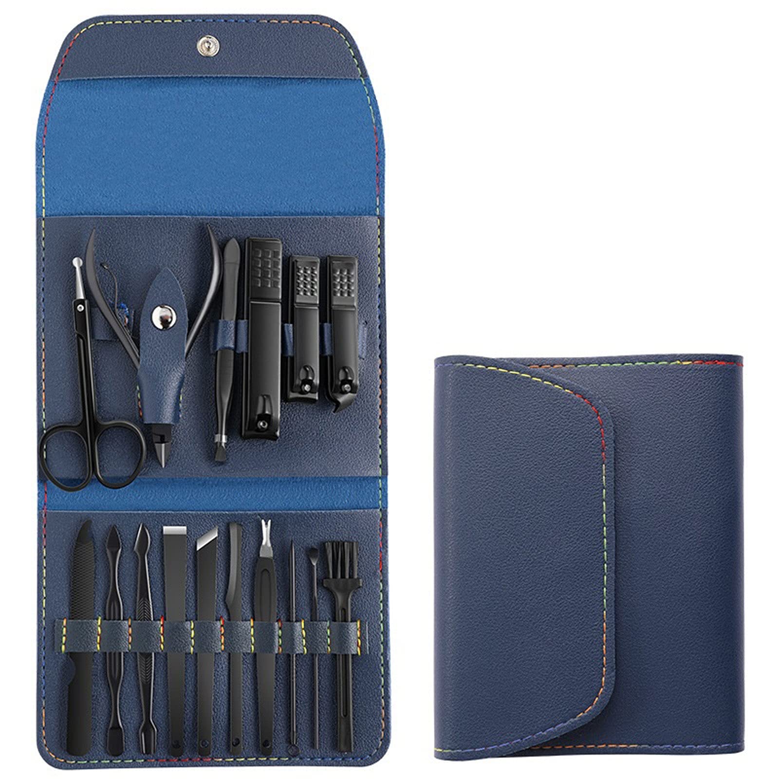 Zehennagelknipser Nagelschere Set Werkzeug Cut Fingerzange Haushalt Hand Pediküre Men's Set Box Nagelknipser-Set (Size : Blue16 Sets mdash)