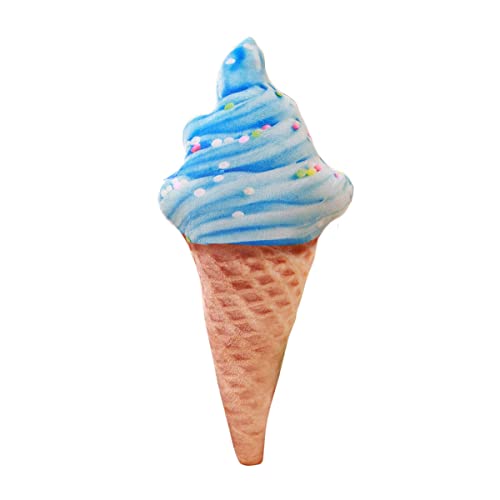 DANAIM 3D-Simulation Eiscreme-Plüschspielzeug, Kreatives Lustiges Essenskissen, Gefülltes Festival-Dekor, Sofa, Büro, Mittagspausenkissen for Kinder, Mädchen, Jungen(Blue,86cm)