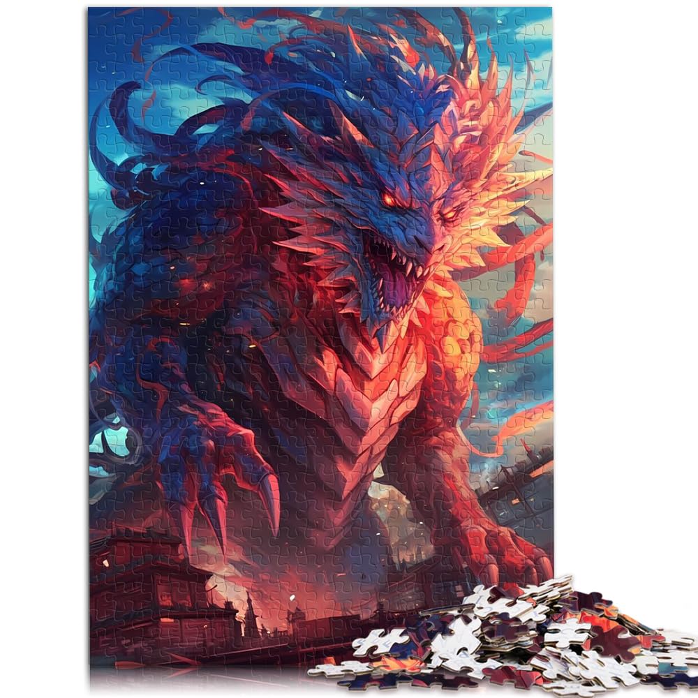 Spielgeschenk Puzzle Dragon Monster Fury Puzzles für Erwachsene 1000 Puzzlespielzeug Holzpuzzles Dekomprimierendes geistiges Lernspielzeug 1000 Teile (50 x 75 cm)