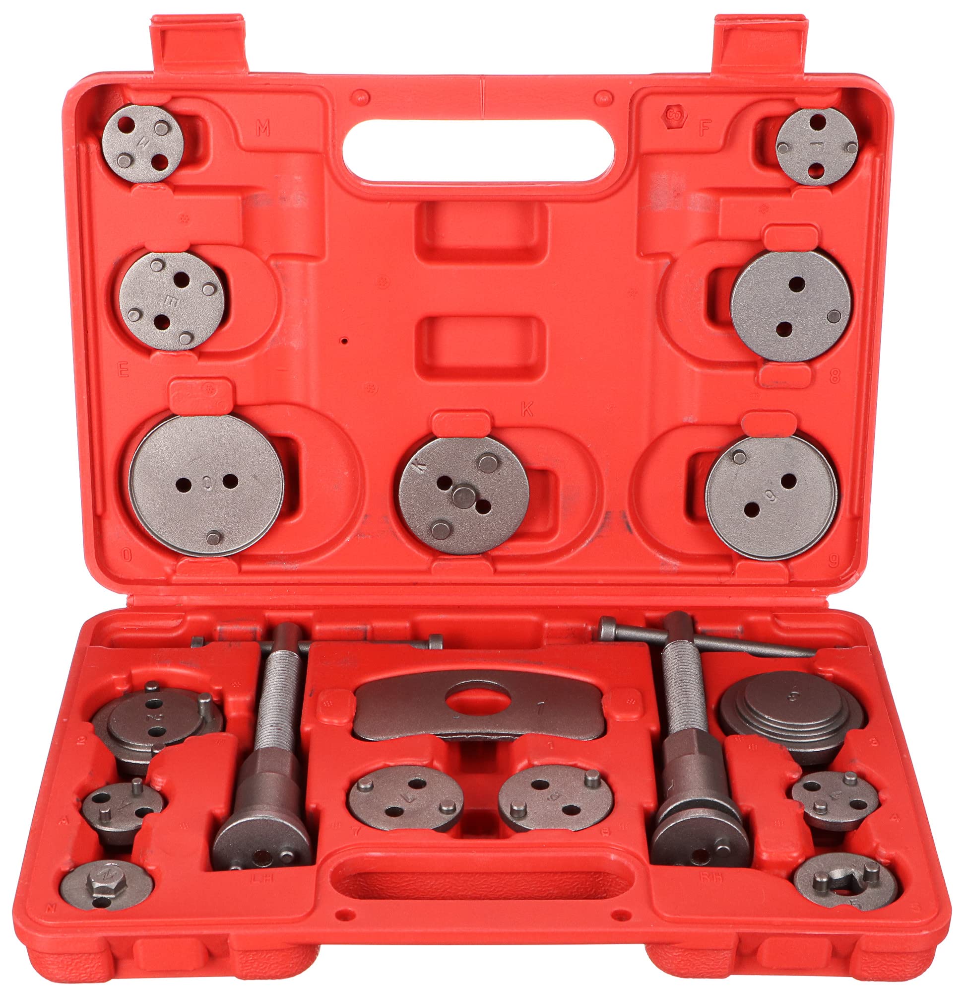 SIXTOL Brake Set 18 Bremskolbenrücksteller Set | 18tlg | Kunststoffkoffer | Rückstellwerkzeug zum des Bremskolben | Bremssattel Kolben Wind Zurück Tool Kit | KFZ Werkzeug | Bremse Instandsetzung