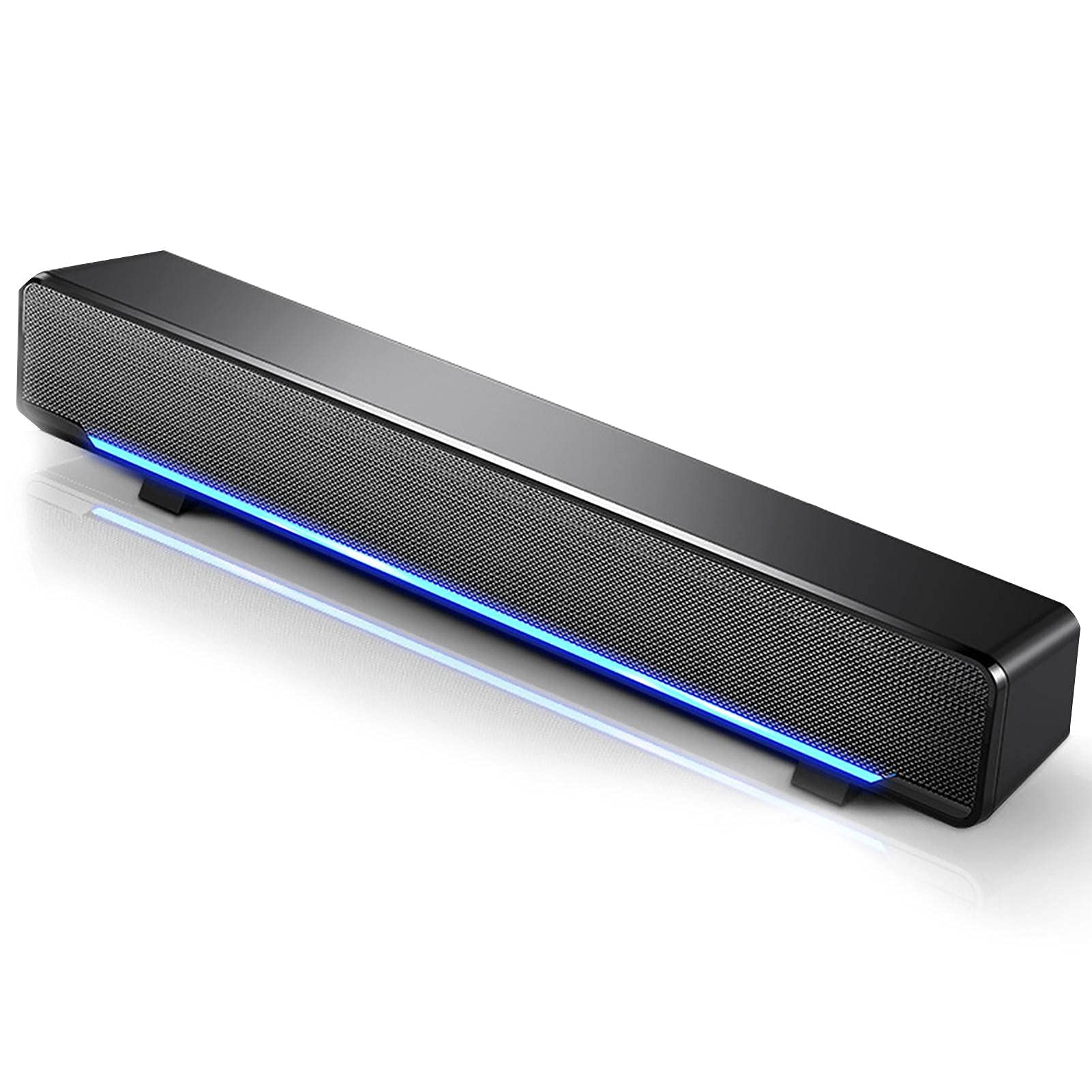 PC Soundbar Lautsprecher, 3.5mm USB HiFi Stereo Wired Sound Bar Speaker Boombox mit 2 x 3W 3D Stereo Sound, Rein Bass für Computer/Laptops/Smartphones/Tablets/Beamer