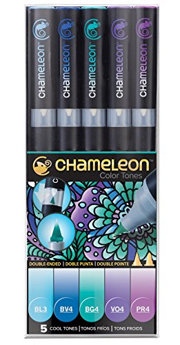 Chameleon Art Products - 5 permanente alkohol-filzstifte; Kühle Töne