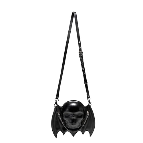 Neuartige Totenkopf Umhängetasche Fledermausflügel Halloween Geldbörse Dunkle Punk Umhängetasche Vintage Handtasche