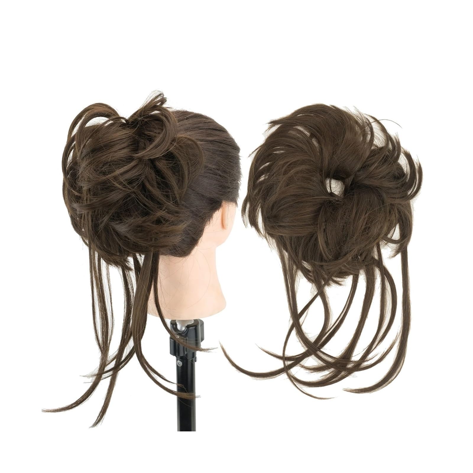 Haarknoten, Unordentlicher Haarknoten Hochsteckfrisur Lange Haargummis Wickeln Pferdeschwanzverlängerung Gewellte Haarteile Chignon Stirnband,für Hochsteckfrisur-Perücke(Color:Medium Brown)