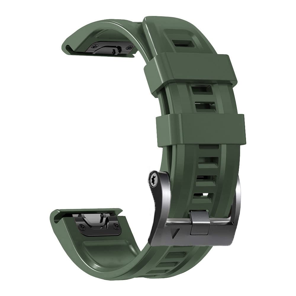 OPKDE 26 22 mm offizielles Silikonband mit Schraubschnalle für Garmin Fenix 6, 7, 5 Plus, Easyfit-Uhrenarmband für Fenix 6X Pro 7X 5X 3HR Armband, 26mm Fenix5X 5XPlus, Achat