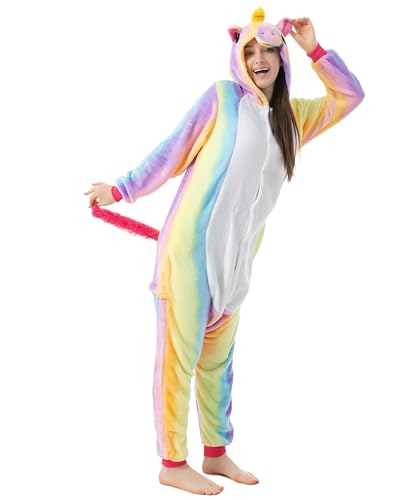 Katara 1744 Jumpsuit, UnisexÊ? Erwachsene, Einhorn Regenbogen, Körpergröße 175-185cm (XL)