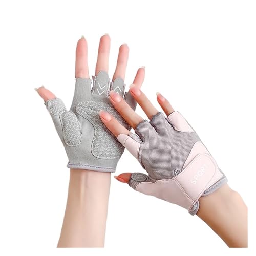 LYHYDMA Fitness-Handschuhe 1 Paar atmungsaktive Halbfinger-Radhandschuhe for Rutschen, schnelltrocknend, geeignet for Straßenradfahren(PINK,M)