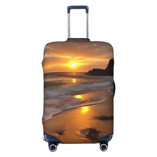 CSGJMYGS Sunrise Strandgepäckabdeckungen für Koffer, waschbar, modisch, dehnbar, kratzfest, passend für 45,7 - 81,3 cm Gepäck, XL, Schwarz, XL, Schwarz , XL