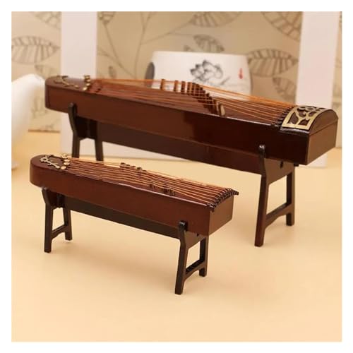 Ornamente für Musikinstrumente Mini Guzheng Ornament Holz Guzheng Musikinstrument Modell Szene Miniatur Dekoration Zubehör (Size : 25cm)