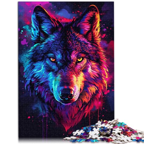 Puzzles als Geschenke, Psychedelisches, farbenfrohes Sternenwolf-Puzzle, 1000-teiliges Puzzle für Erwachsene, Holzpuzzle, Heimdekoration, Puzzles 1000 Stück (50 x 75 cm)