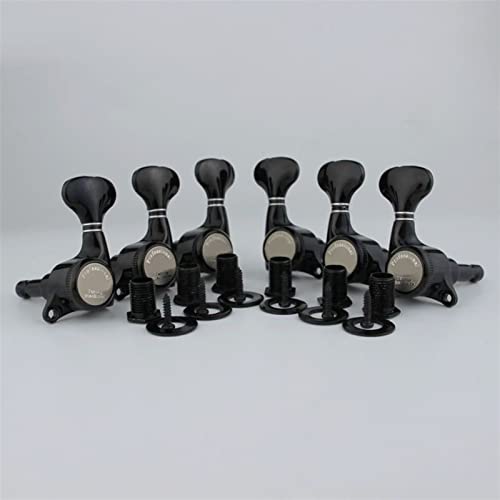 Gitarren-Maschinenköpfe, die String-Tuning-Taste-Pegs- Tuner für E- Gitarren schwarz Stimmwirbel Mechaniken (Color : 3R3L)