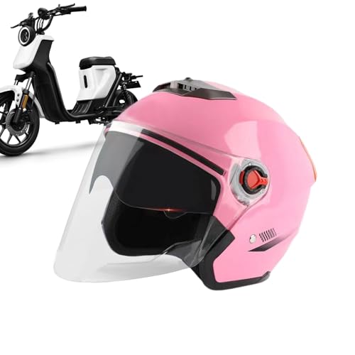 Aizuoni Motorrad Helme Für Herren, Motorrad Helm Frauen, Helmet Motorcycle, Tragbare Offene Helme, 3/4 Mopedhelme Für Erwachsene Damen Herren, Langlebige Motorradhelme Mit Visier Für Roller