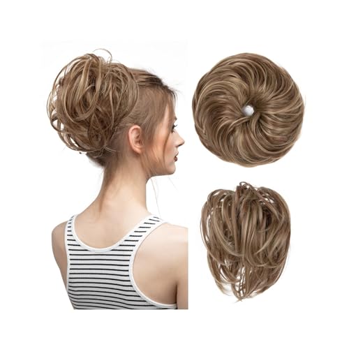 Haarteil Haargummi Synthetisches, gefälschtes, unordentliches Dutthaar, lockiges Band, Haarteil, Haargummi, Scrunchie, Wickelstück, elastisches Haar, Chignon, Cheveux, Schwanz, Hochsteckfrisur for Dam