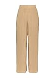 QS Damen 2147727 Hose mit Plisseefalten, beige 8312, 34