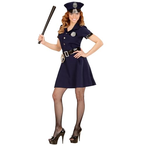 Widmann 49083 - Erwachsenenkostüm Polizistin, Kleid, Gürtel, Hut L