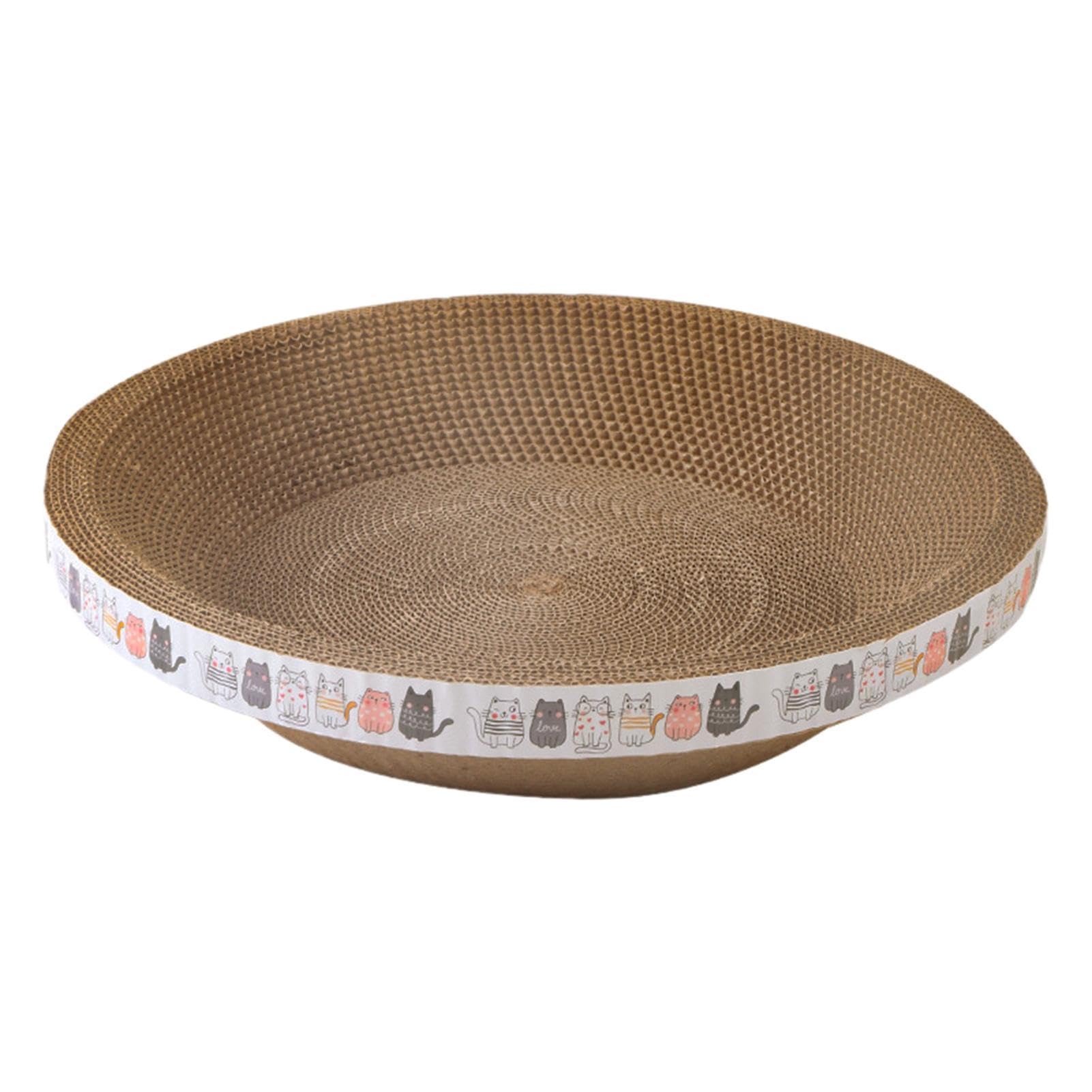 Karton Katzenkratzer - Katzenkratzpad, Katzenboden Kratzpad, Durablé Cat Scratcher Bowl Bett | Katzenkratz-Lounge-Bett mit einzigartiger Schüssel geformt, Katze Interaktive Kratzpappe für Zuhause