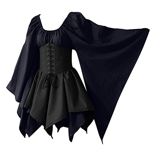 Mittelalter Kleidung Damen Renaissance Gotisch Maxikleid Karneval Halloween Party Prinzessin Kostüm Halloween Kleid Kostüm Renaissance Vintage Karneval Kostüm Mode Viktorianischen Königin Kleider