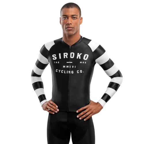 SIROKO - Radtrikot Langarm M2 Summit - XL - Schwarz/Weiß