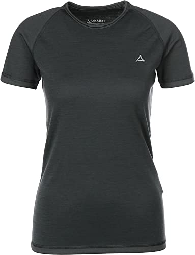 Schöffel Damen Merino Sport T-Shirt 1/2 Arm, Pirate Black, XL