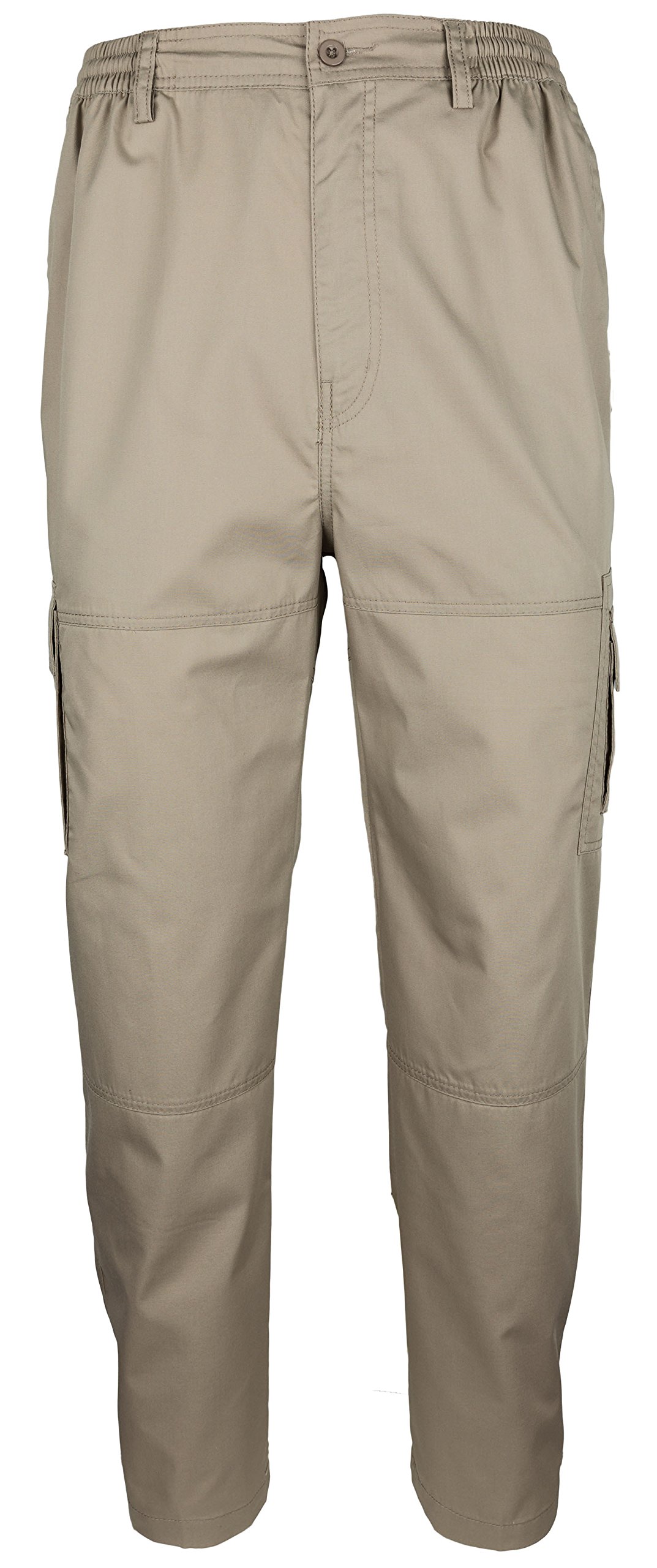 SOUNON Herren Cargohose, Cargo Pants aus 65% Baumwolle, 35% Polyester - Beige (M3), Groesse: L