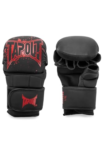 Tapout MMA Sparring- Handschuhe aus Kunstleder (1 Paar) Rancho, Black/Red, L/XL, 960002