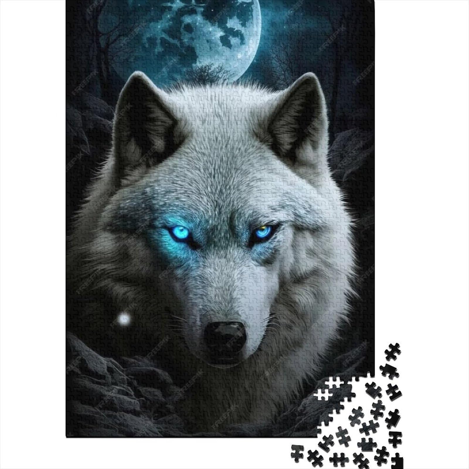 1000-teiliges Puzzle für Erwachsene, Fantasy Strange Wolf, Holzpuzzle für Erwachsene und Jugendliche von Wood Jigsaw Puzzle für Erwachsene und Jugendliche, 29,53 x 19,69 Zoll