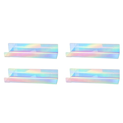 Remingtape 4 StüCke Regenbogen Acryl Wandmontiertes Schwimmendes BüCherregal für Bildanzeige Spielzeug Organisator PlattenstäNder