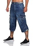 Jet Lag Herren 3/4 Cargo Shorts Safety B kurze Hose mit Seitentaschen light navy 3XL