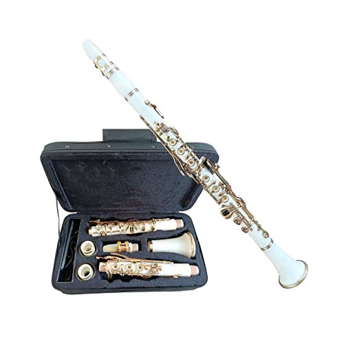 Klarinetten Klarinette B Flach Weiß Lackiertes Gold 20-Key-Klarinette-Windinstrument Standard Klarinette