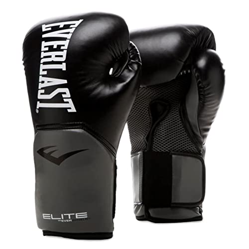 EVERLAST Elite Trainingshandschuhe - Schwarz/Grau - 10oz