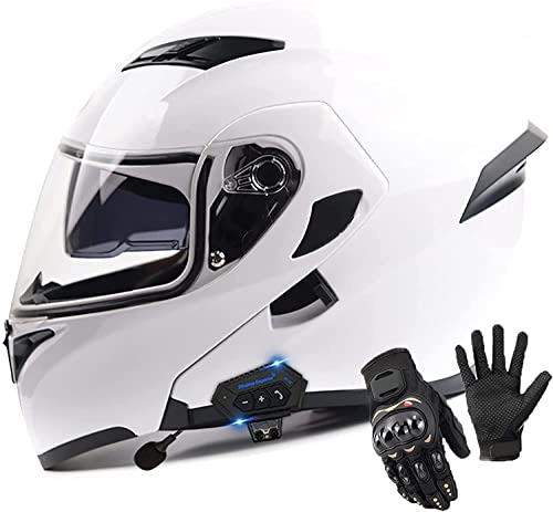 Motorradhelm Klapphelm Bluetooth Helm,ECE Zertifiziert Modularer Helm Doppelvisier Motorrad Integralhelme Roller-Helm Scooter-Helm Mofa-Helm,Eingebautes Mikrofon Automatic Answer