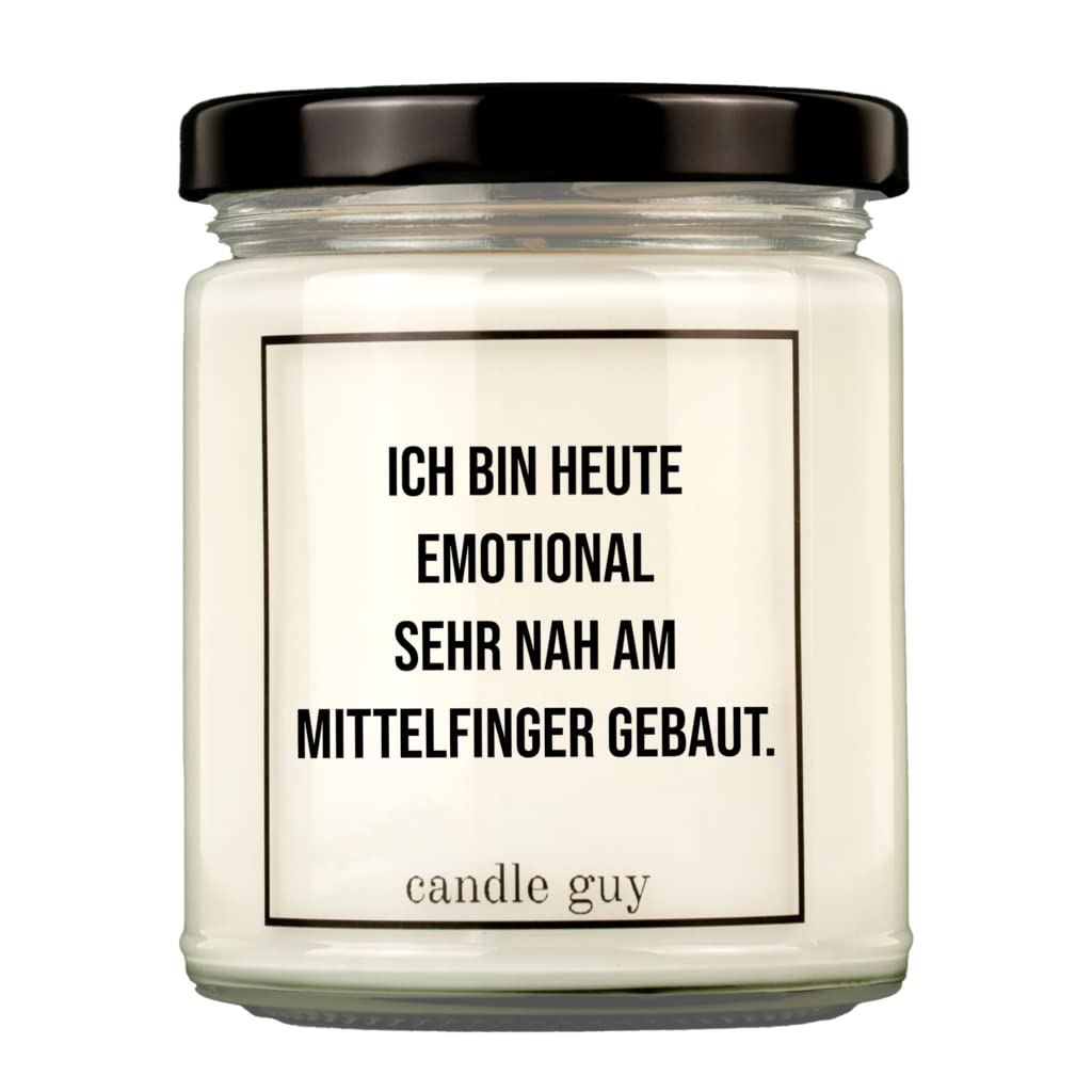 candle guy Duftkerze | Ich bin heute emotional sehr nach am Mittelfinger gebaut. | Handgemacht aus 100% Sojawachs | 70 Stunden Brenndauer