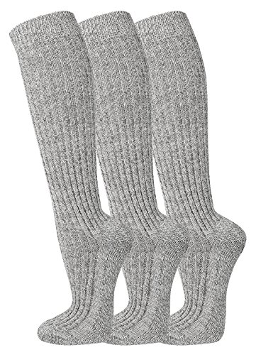 TippTexx24 3 Paar Norweger-Kniestrümpfe (Norwegersocken) mit Schafwolle (43-46)