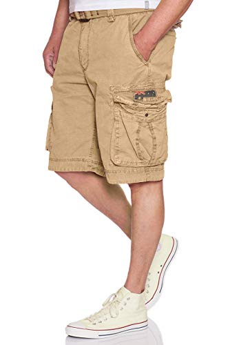 JET LAG Cargo Shorts mit Gürtel Take Off 8 in vielen Farben, Farbe:Beige, Größe:W33