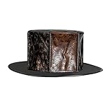 Ranuw Steampunk Männer Mit Brille Punk Zylinder Steampunk BowlerTop Maskerade Halloween Zylinder GothHat Zylinder