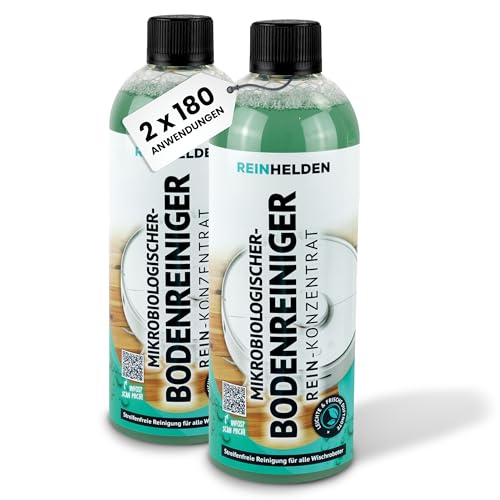 REINHELDEN® Bodenreiniger für Wischroboter [Reinigt Biologisch] [Made in Germany] Reinigungsmittel für Wischroboter & Saugwischer (180 Anwendungen)