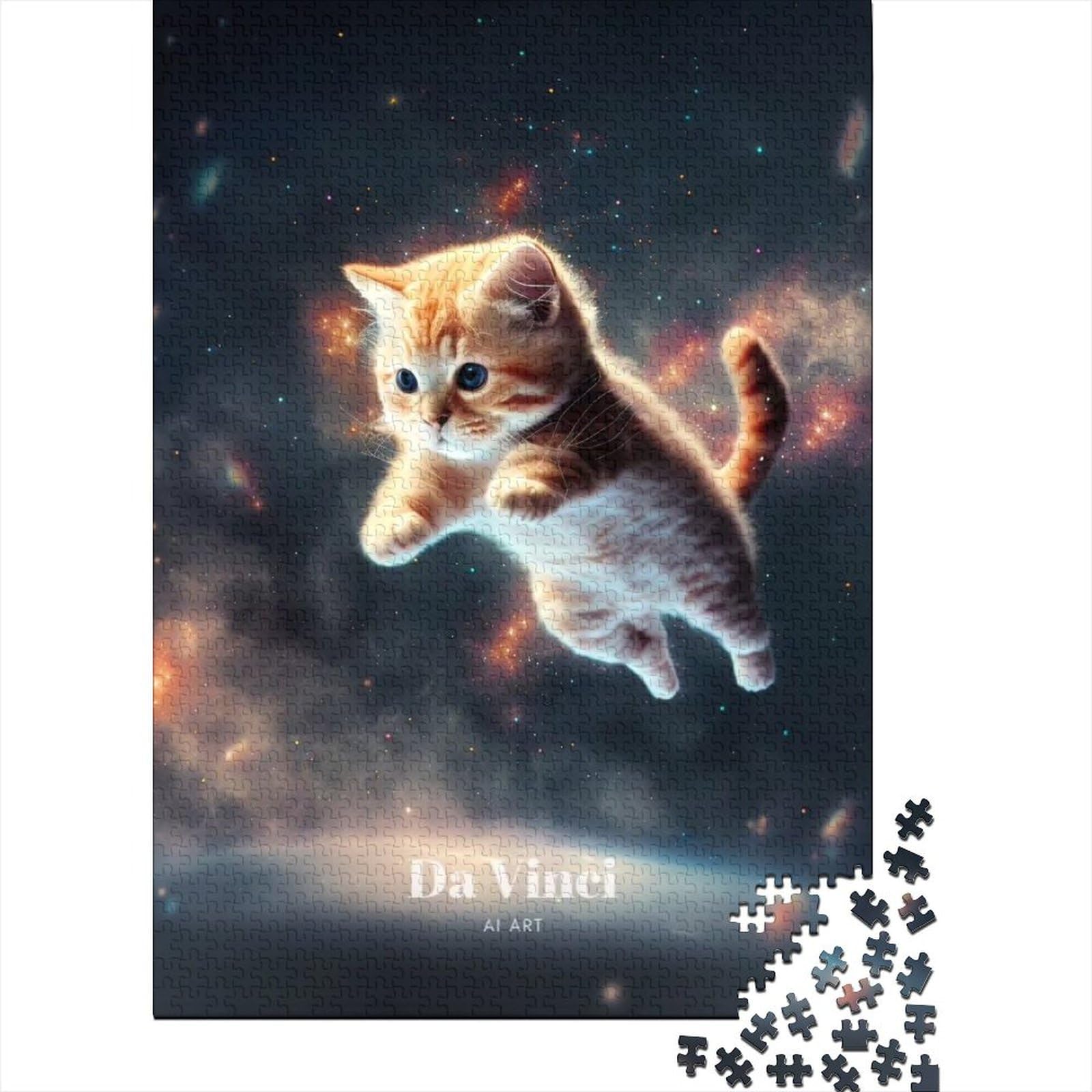 Art Bunte Katzen Holzpuzzle Puzzles Puzzles für Erwachsene Teenager Erwachsene und Teenager Puzzle Entspannungspuzzles Spiele-Denksport (Size : 52x38cm)