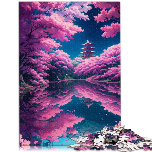 Puzzle für Puzzles im japanischen Stil, 1000-teiliges Holzpuzzle, Familienspiel zum Stressabbau, schwieriges Herausforderungspuzzle, 1000 Teile (50 x 75 cm)