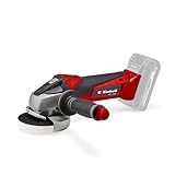 Einhell Akku Winkelschleifer TE-AG 18/115 Li-Solo Acc Power X-Change (18 V, 115 mm Scheibendurchmesser, 28 mm Schnitttiefe, Softstart, inkl. Scheibe, ohne Batterie), Rot, Schwarz, Silber