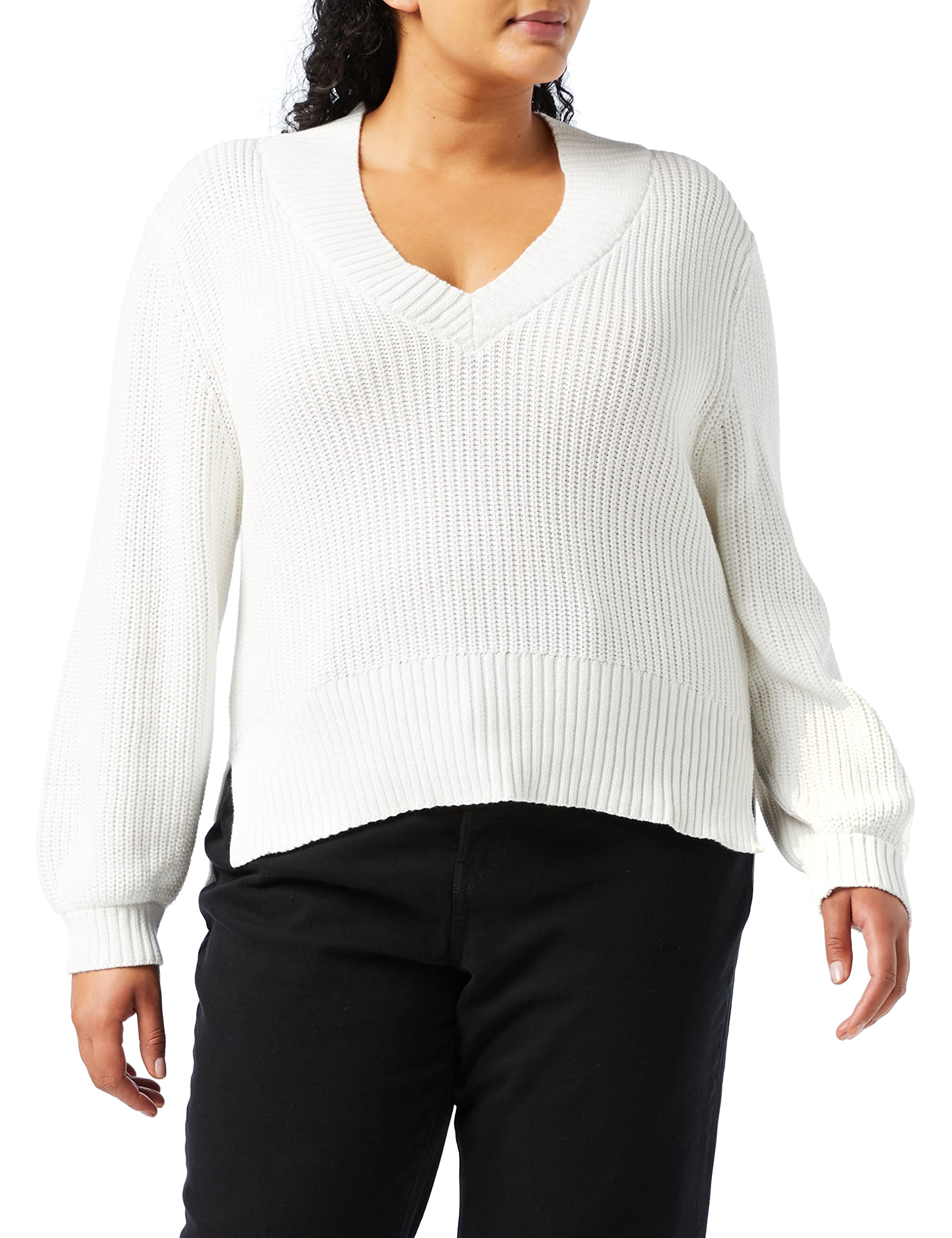 Peppercorn Destina V-Ausschnitt Pullover Kurve | Pullover Damen In White | Frühling Pulli Damen | Größe 52