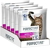 Perfect Fit Adult 1+ – Trockenfutter für erwachsene Katzen ab 1 Jahr – Active mit Rind – Unterstützt die Vitalität – 5 x 1,4 kg