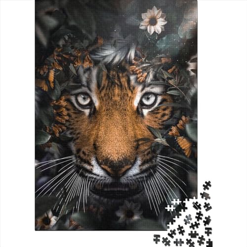 Der Tigergarten für Erwachsene, schwierige Puzzles, anspruchsvolle Puzzles mit 1000 Teilen, entspannendes intellektuelles Lernspielzeug, 75 x 50 cm